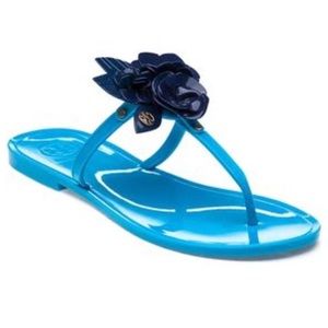 Tory Burch Blossom Jelly Thong Sandal, Blue